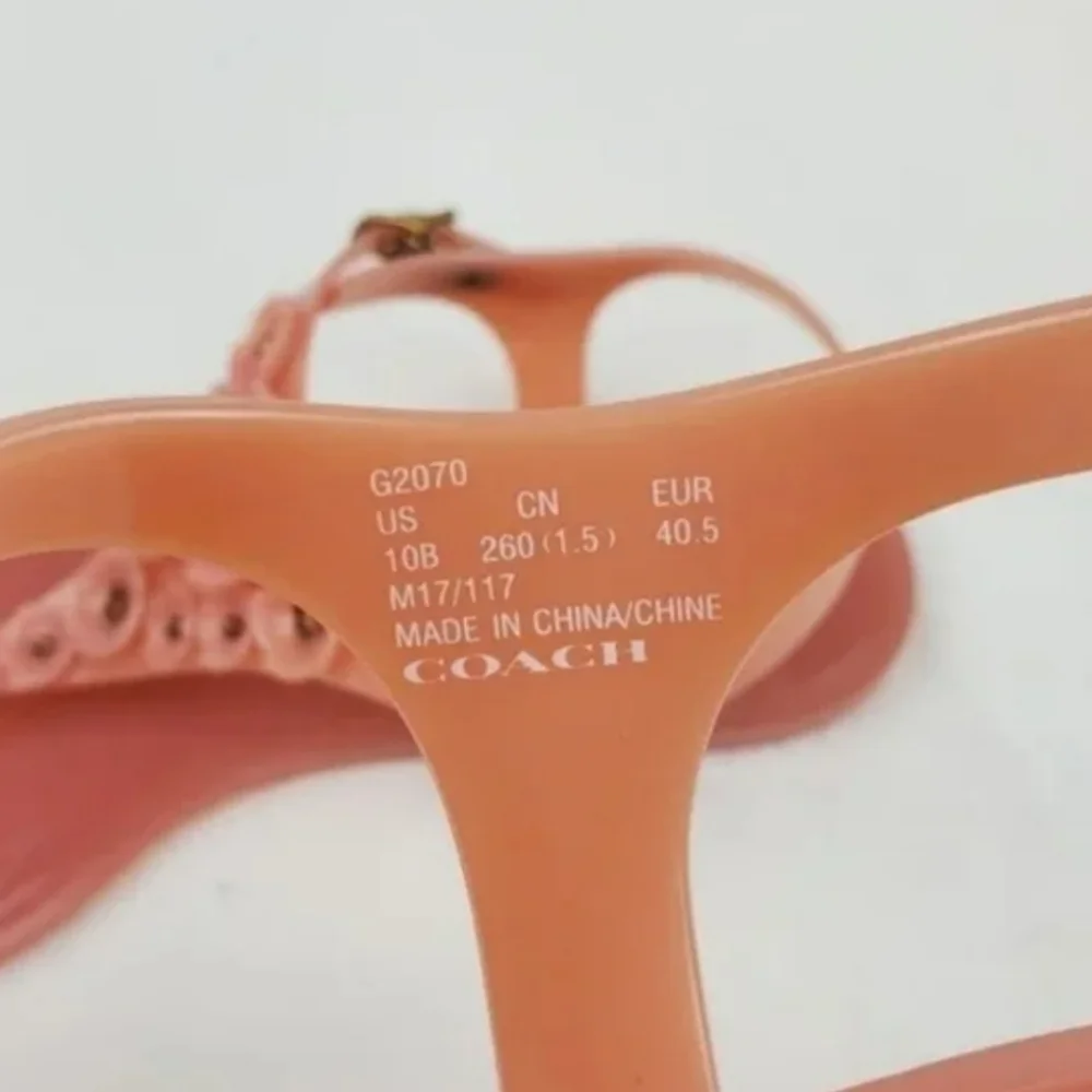 Coach Peach Sandals with Floral Accents